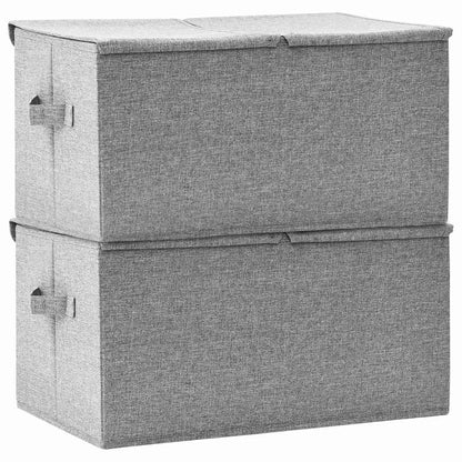 Aufbewahrungsboxen 2 Stk. Stoff 50x30x25 cm Grau