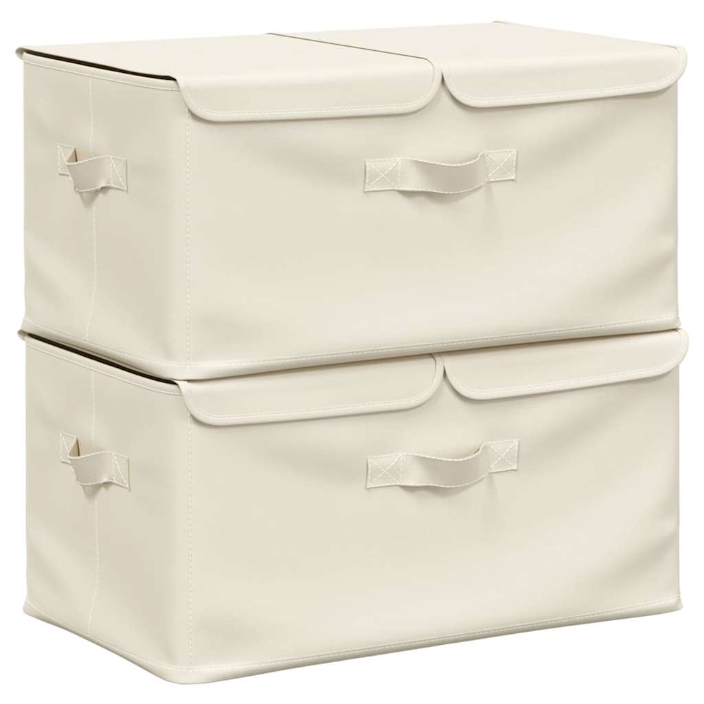 Lagerboxen Vliesstoff 2 fächer Creme