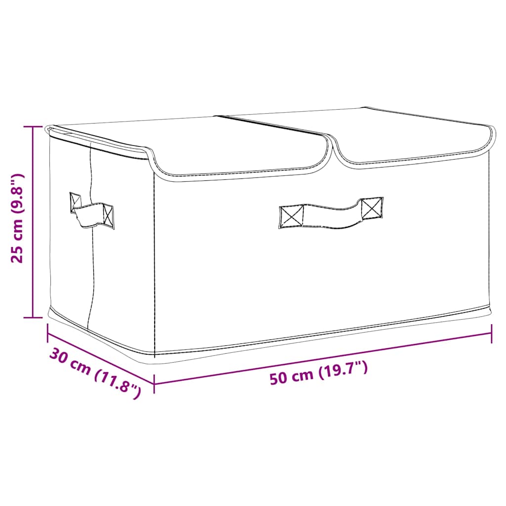 Aufbewahrungsboxen 2 Stk. Stoff 50x30x25 cm Creme