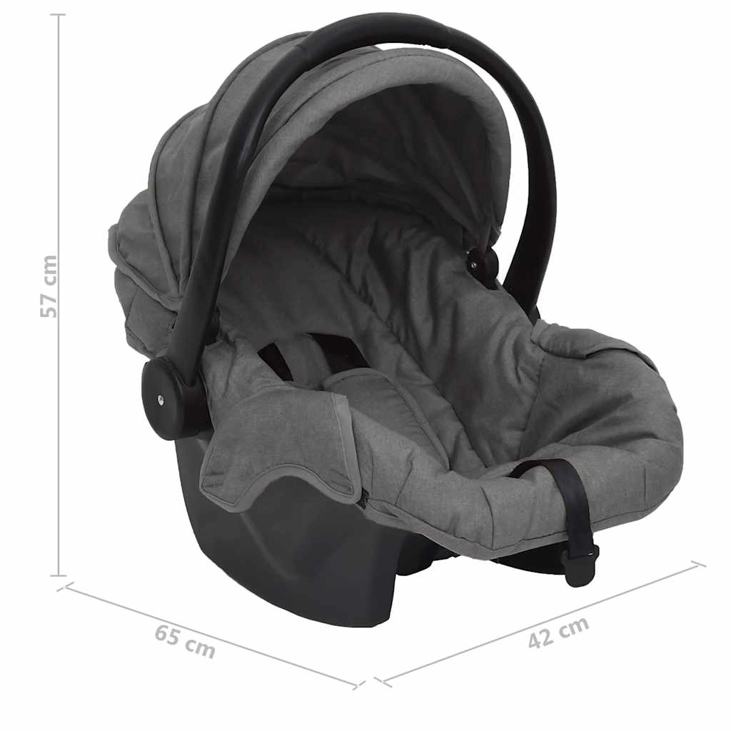 3-in-1 Kinderwagen Hellgrau Stahl