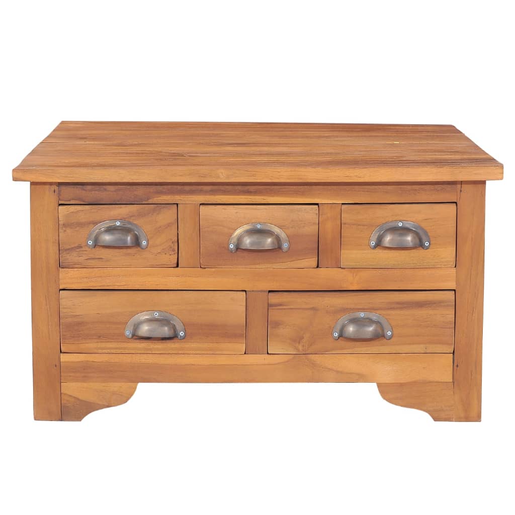 Couchtisch Ausklappbare Tischplatte 65x64x35 cm Massivholz Teak