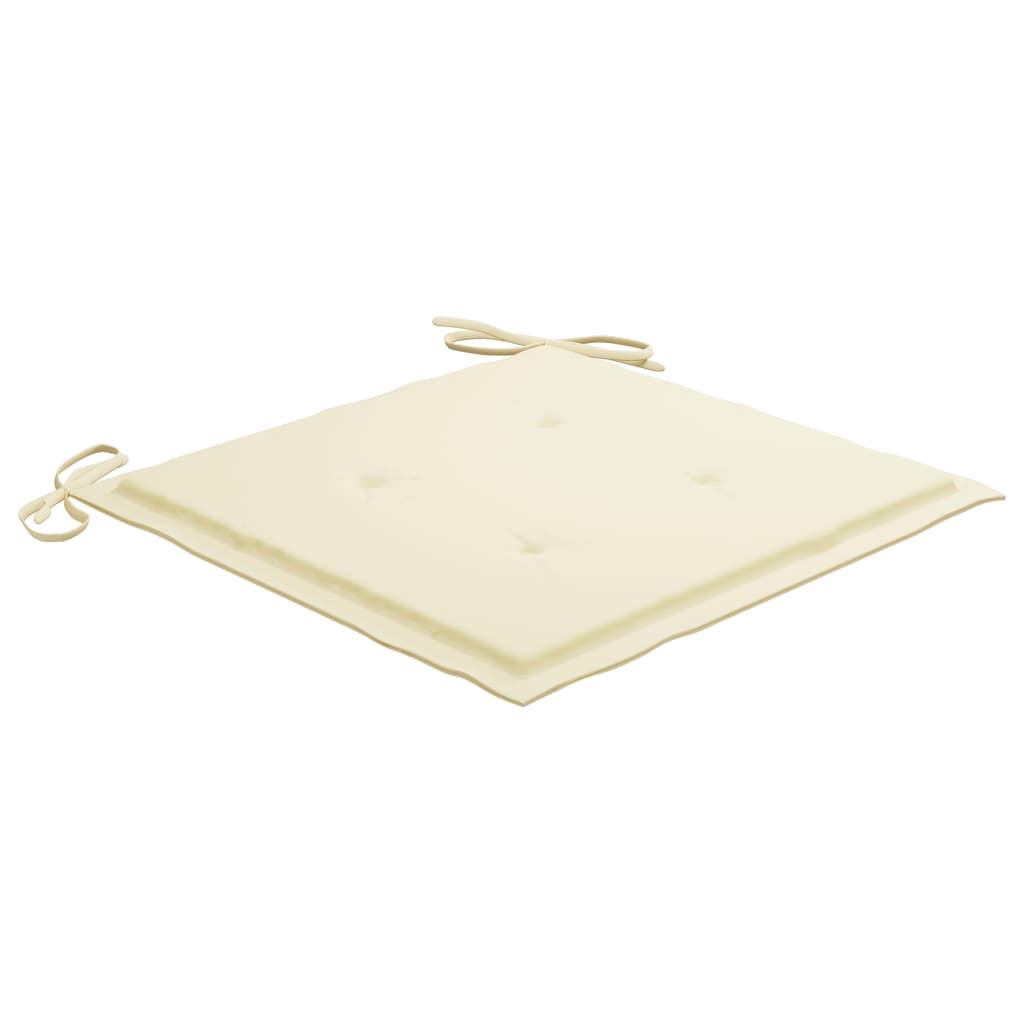 Lot de 6 chaises de jardin avec coussins en teck massif