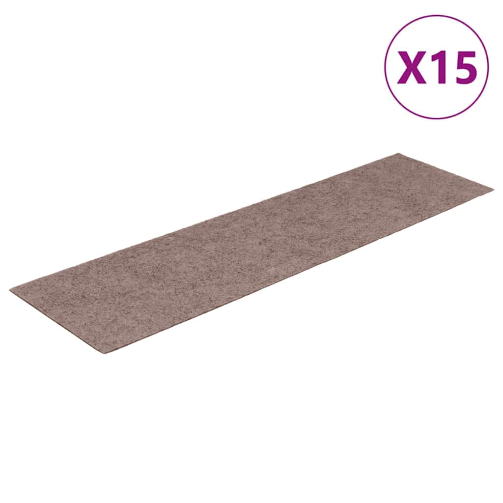Stufenmatten Selbstklebend 15 Stk. 76x20 cm Hellbraun Rechteckig