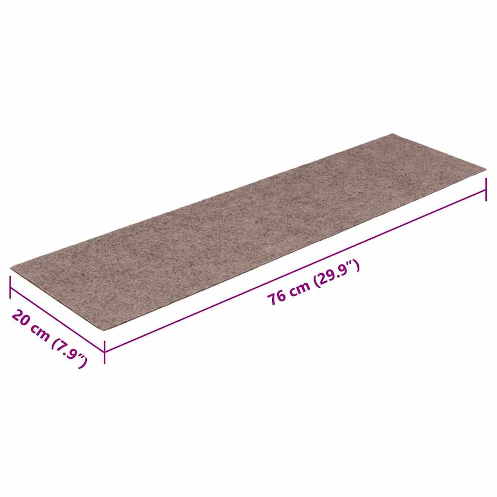 Stufenmatten Selbstklebend 15 Stk. 76x20 cm Hellbraun Rechteckig