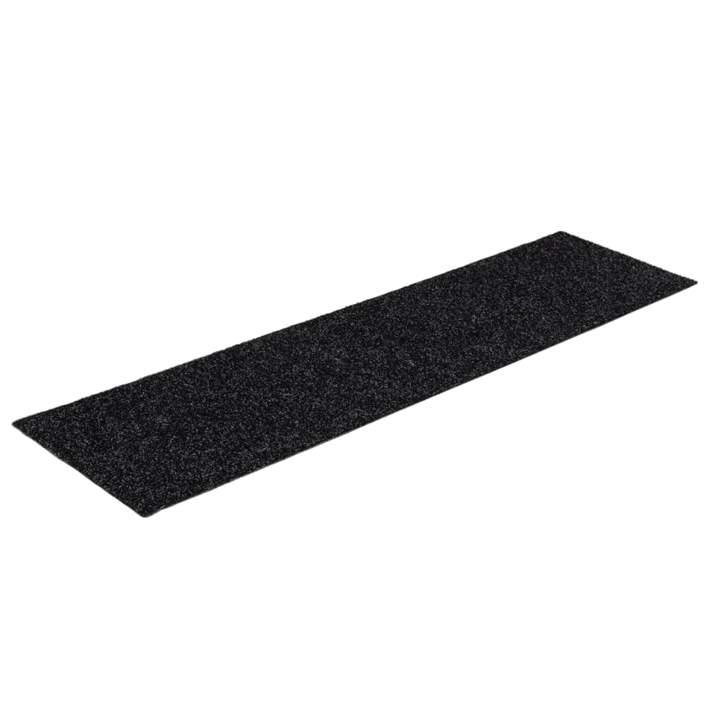 Stufenmatten Selbstklebend 15 Stk. 76x20 cm Schwarz Rechteckig