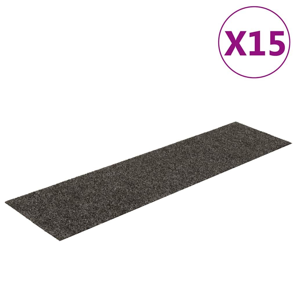 Stufenmatten Selbstklebend 15 Stk. 76x20 cm Anthrazit Rechteckig