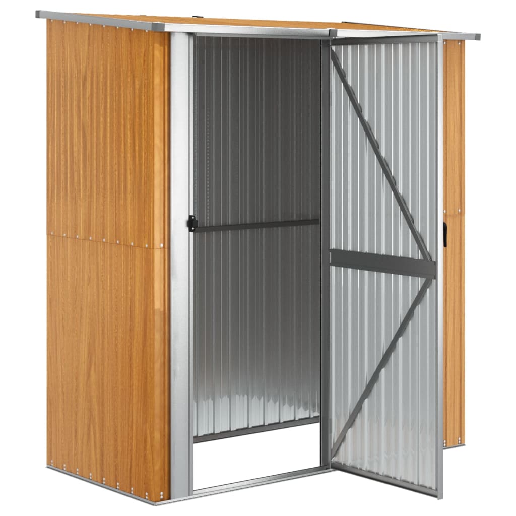 Gartenhaus 180,5x97x209,5 cm Verzinkter Stahl Holzoptik