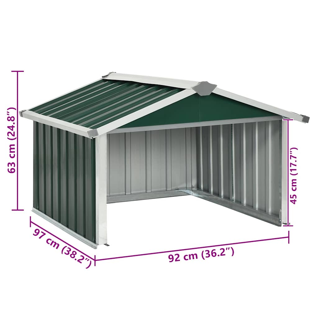Rasenmäher Garage 92x97x63 cm Verzinkter Stahl Grün