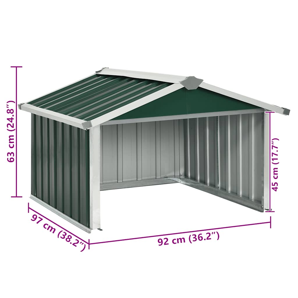 Rasenmäher Garage 92x97x63 cm Verzinkter Stahl Grün