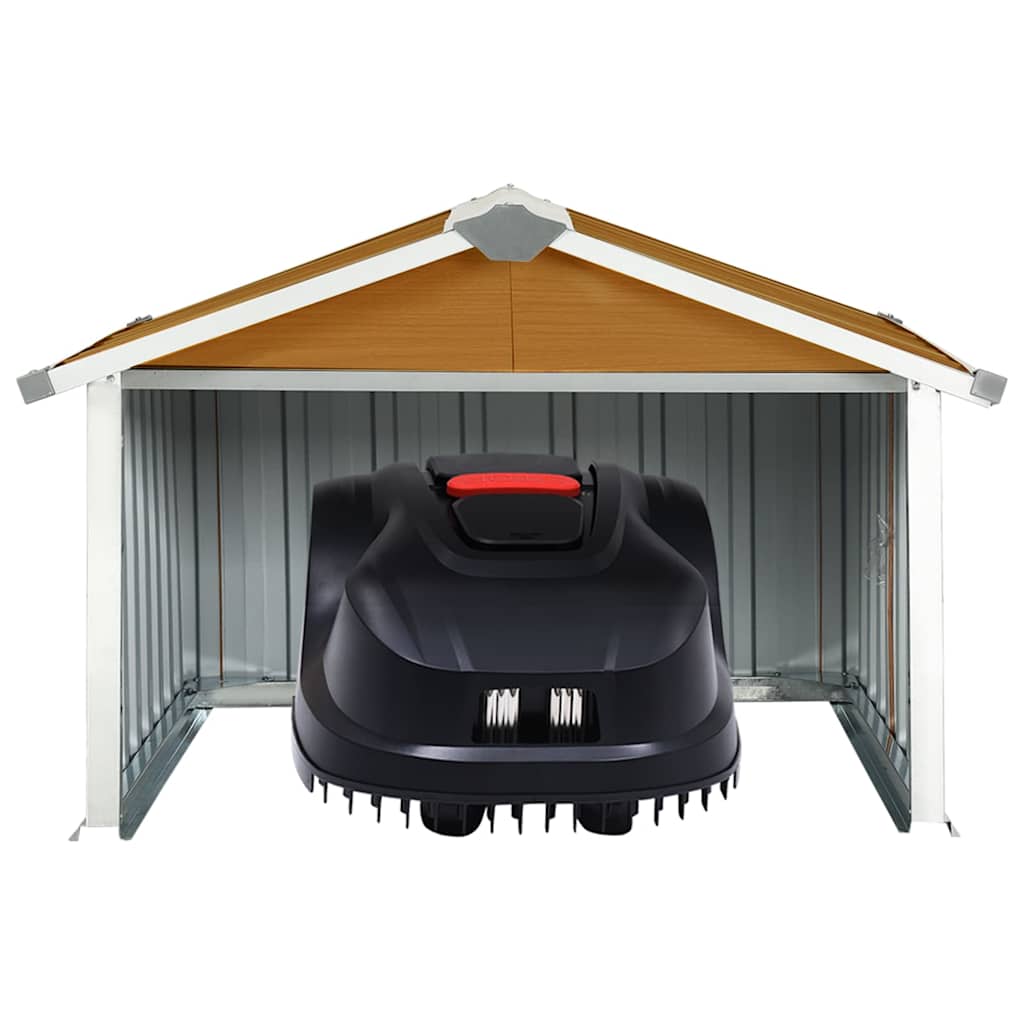Rasenmäher Garage 92x97x63 cm Verzinkter Stahl Braun