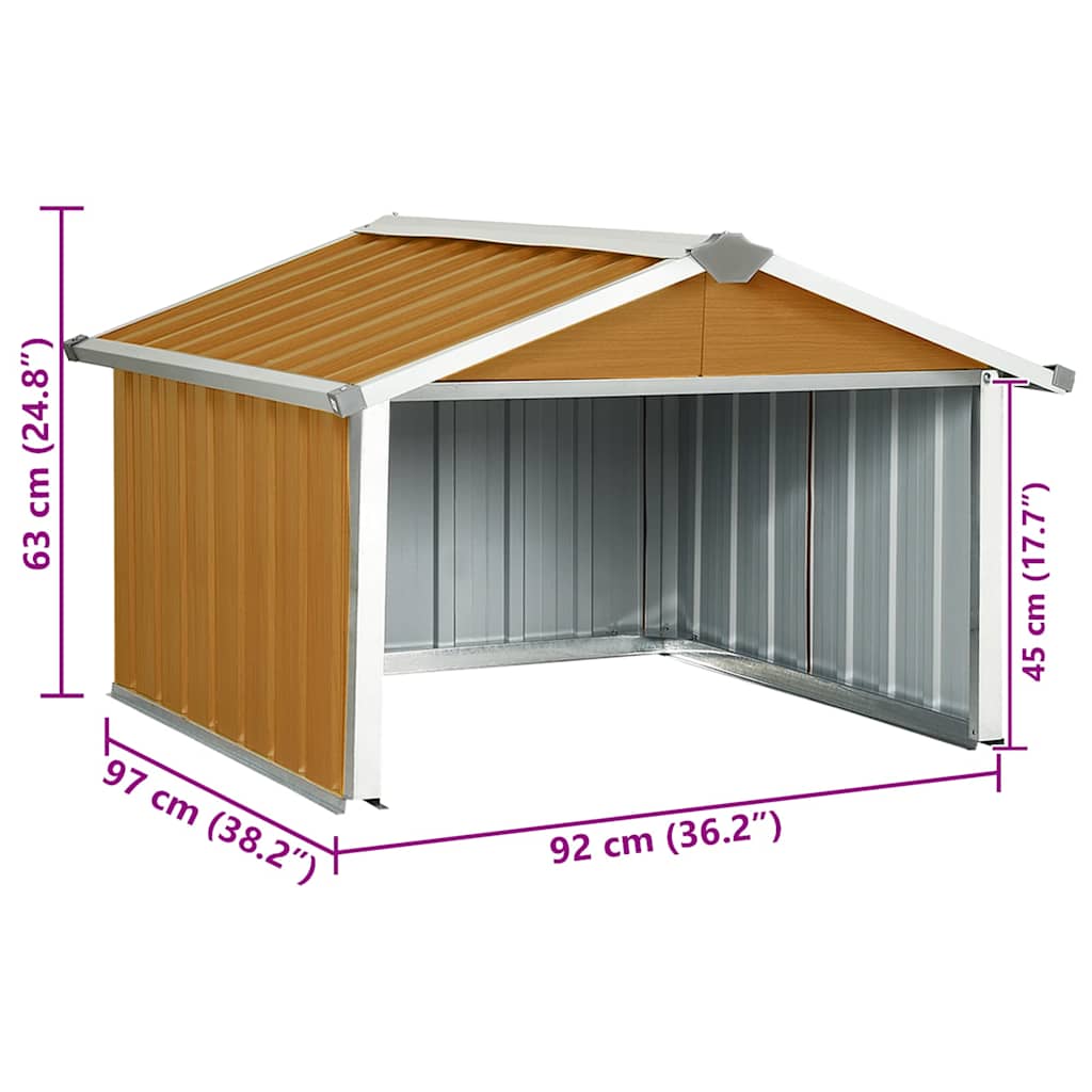 Rasenmäher Garage 92x97x63 cm Verzinkter Stahl Braun