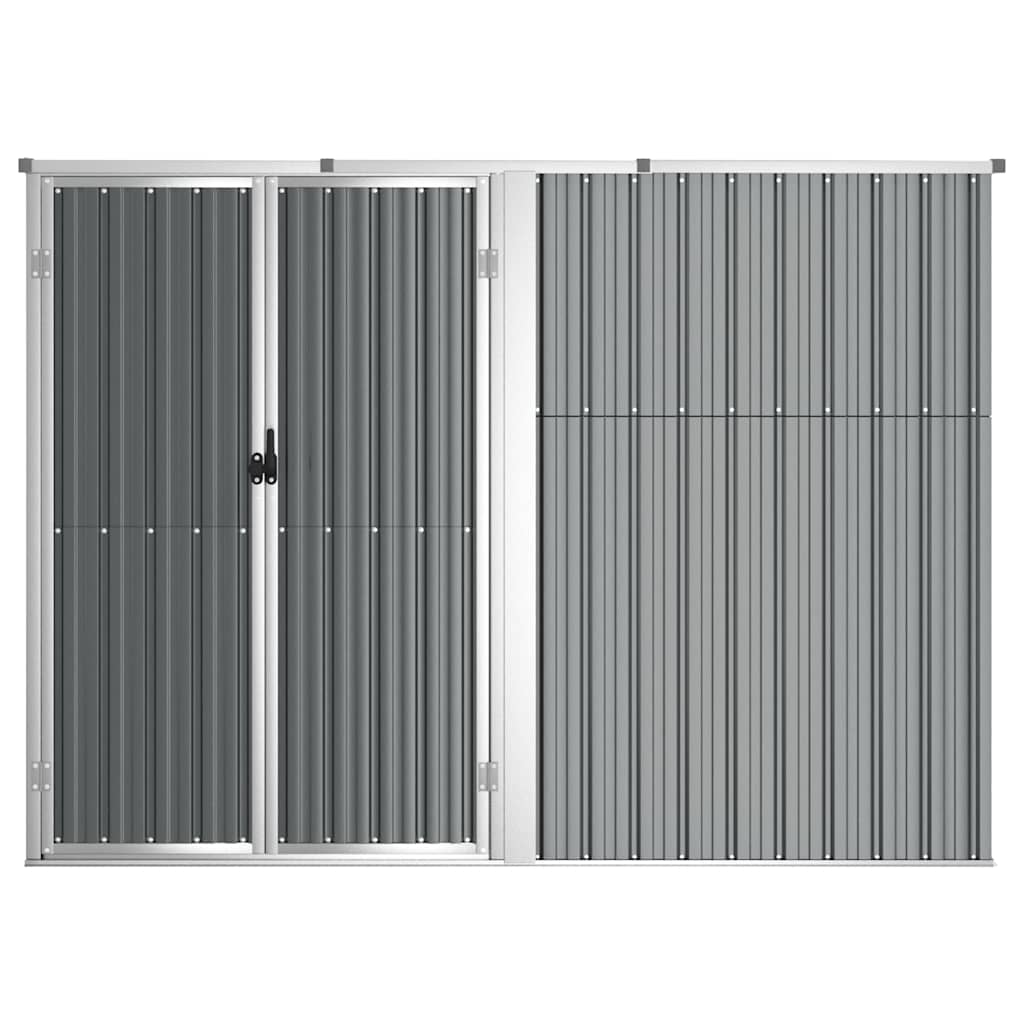 Gerätehaus Grau 225x89x161 cm Verzinkter Stahl
