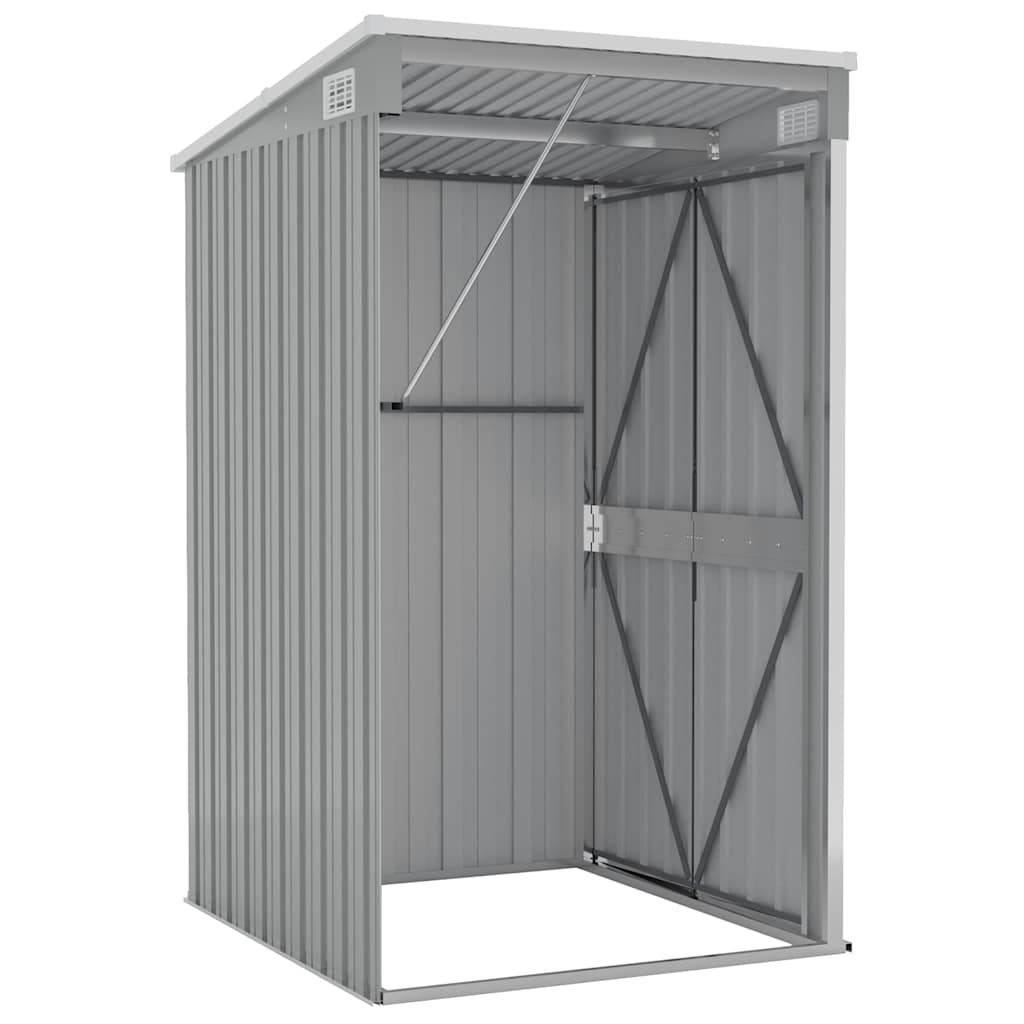 Anbauschuppen Grau 118x100x178 cm Verzinkter Stahl