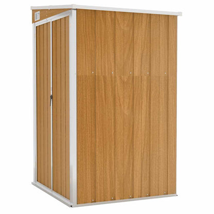 Anbauschuppen Braun 118x100x178 cm Verzinkter Stahl