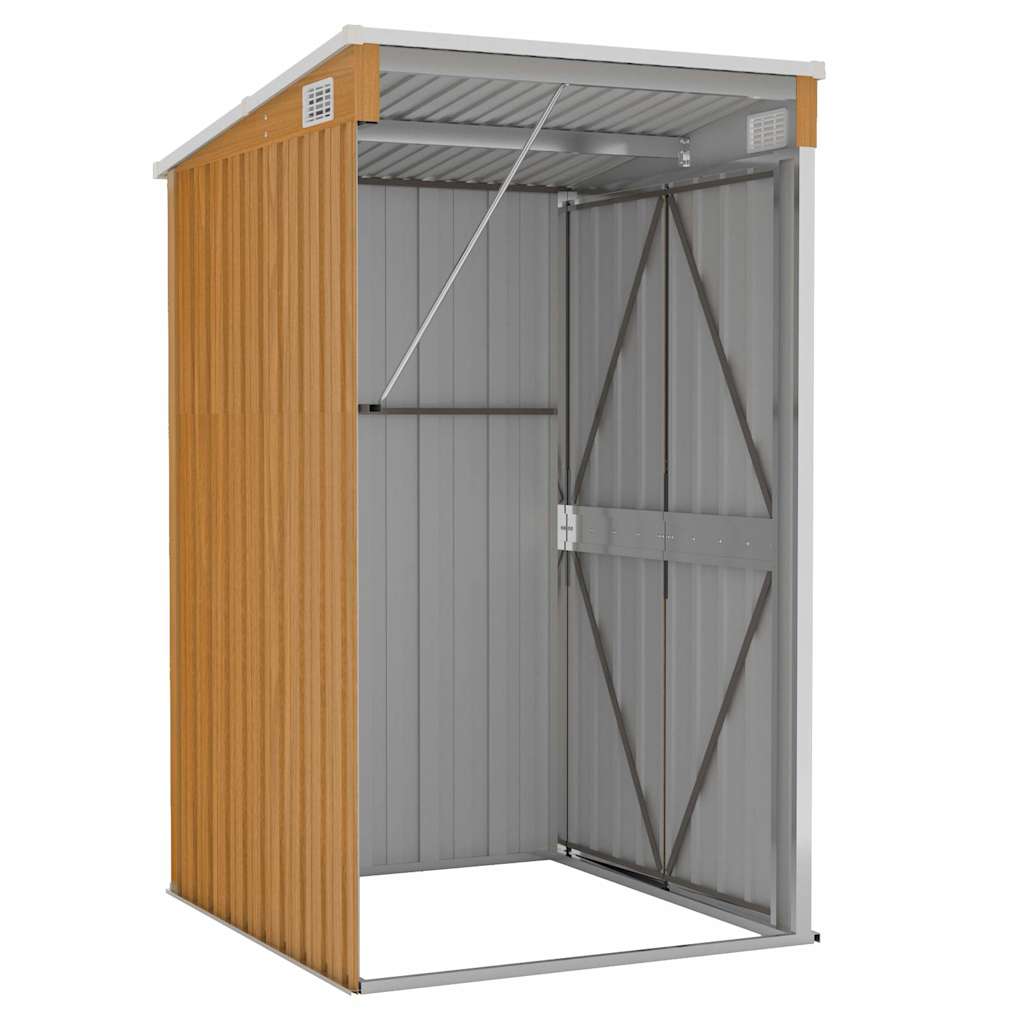 Anbauschuppen Braun 118x100x178 cm Verzinkter Stahl