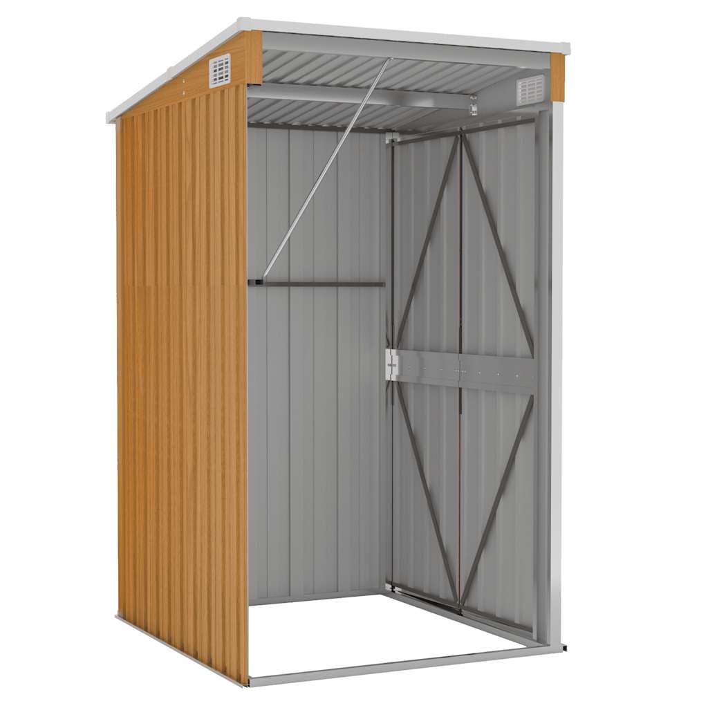 Anbauschuppen Braun 118x100x178 cm Verzinkter Stahl