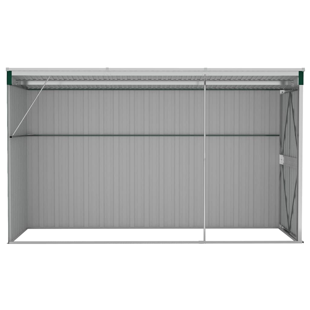 Anbauschuppen Grün 118x288x178 cm Verzinkter Stahl