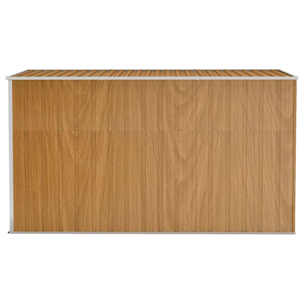 Wandmontiertes Gartenhaus Braun 118 x 288 x 178 cm Verzinkter Stahl