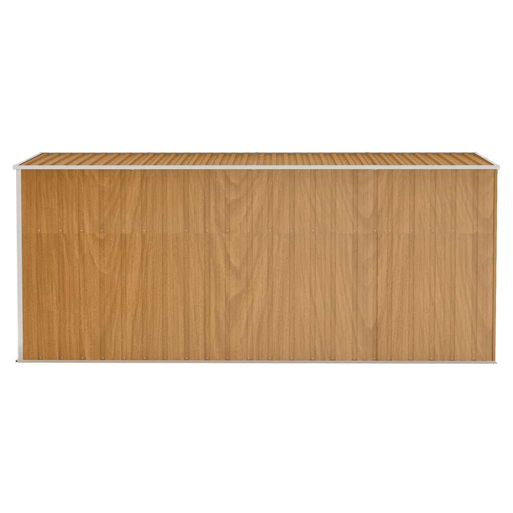 Wandmontiertes Gartenhaus Braun 118 x 382 x 178 cm Verzinkter Stahl