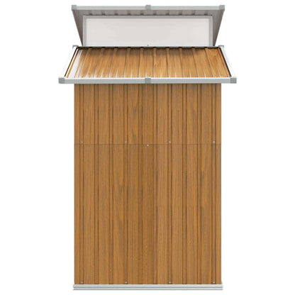 Geräteschuppen Braun 270x130x208,5 cm Verzinkter Stahl