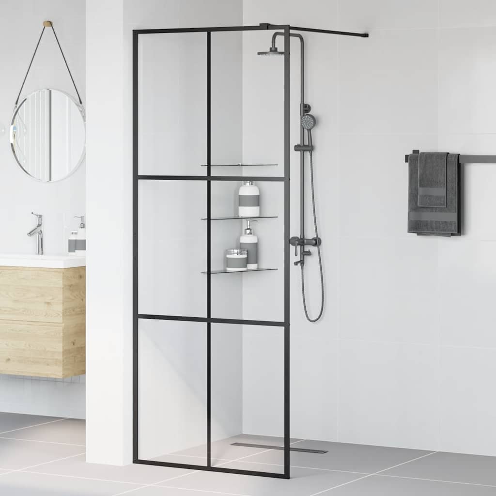 Duschwand für Begehbare Dusche mit Klarem ESG Glas 80x195 cm