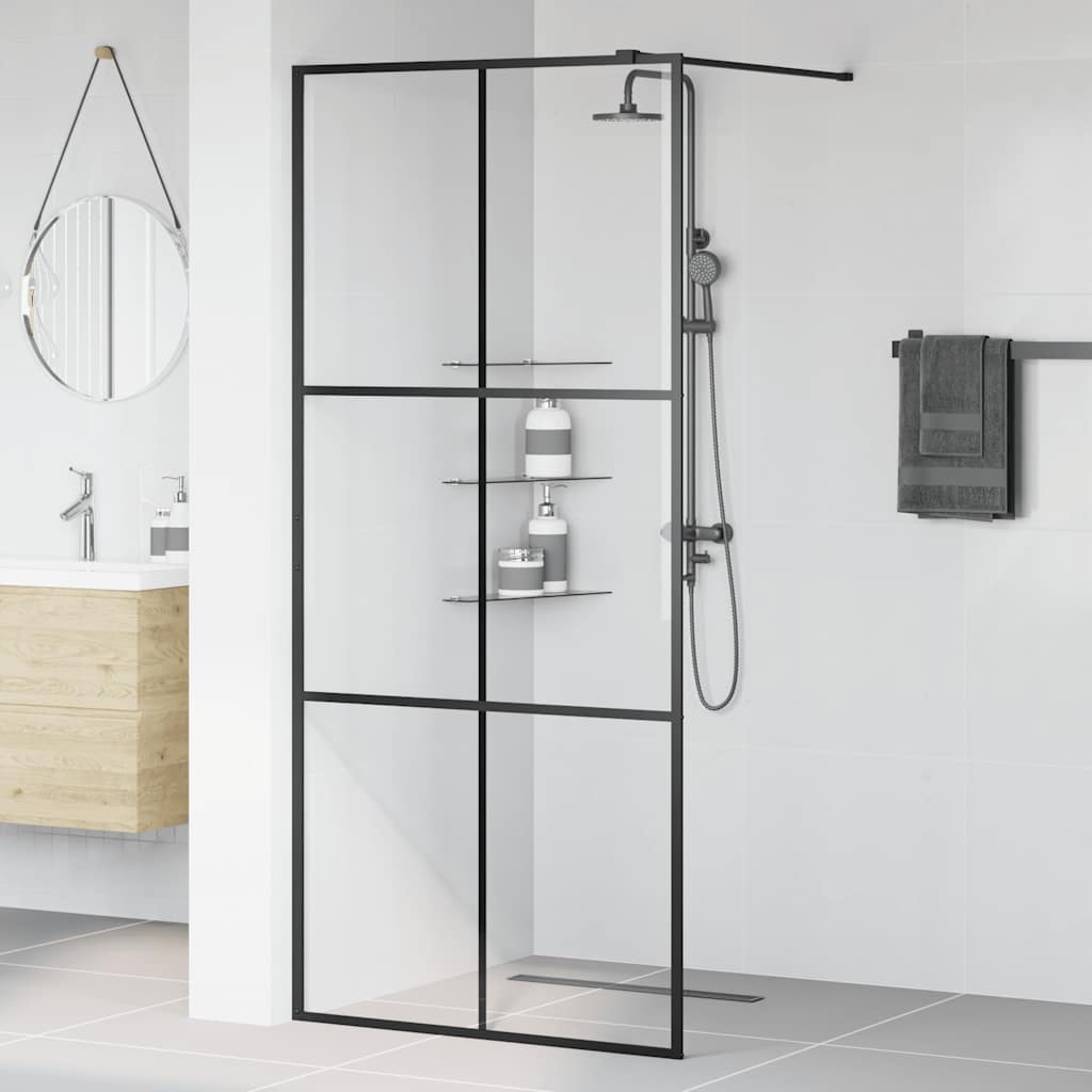 Duschwand für Begehbare Dusche mit Klarem ESG Glas 90x195 cm