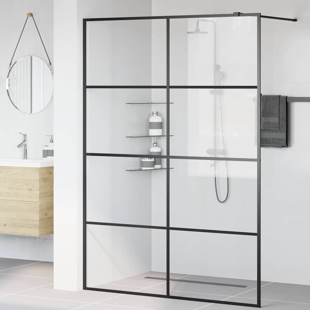 Duschwand für Begehbare Dusche mit Klarem ESG-Glas 140x195 cm