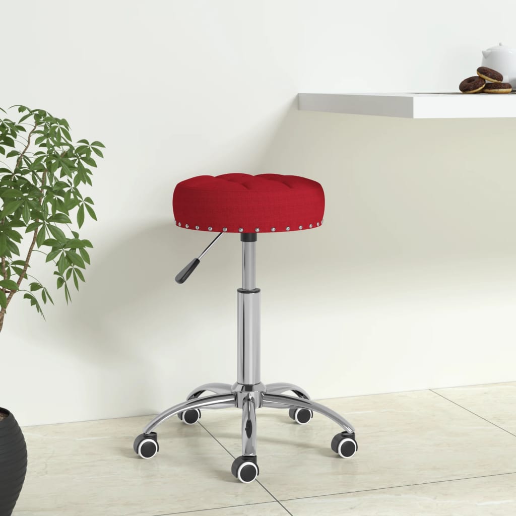Bürostuhl Drehbar Weinrot Stoff
