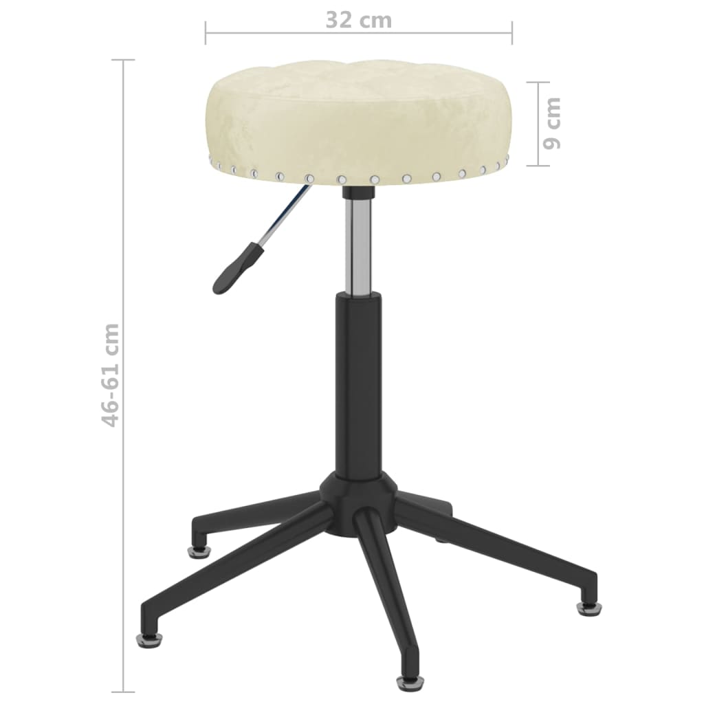 Bürostuhl Drehbar Creme Samt