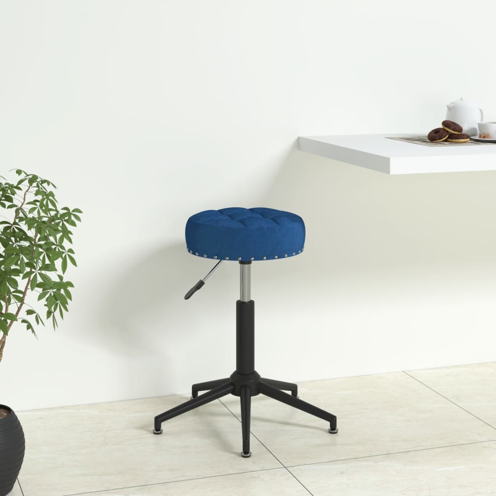 Bürostuhl Drehbar Blau Samt