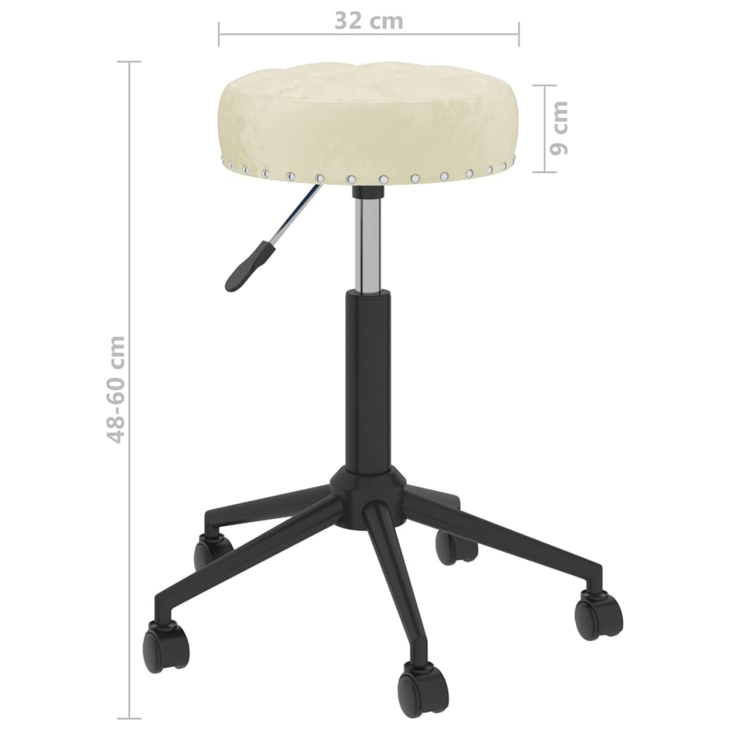 Bürostuhl Drehbar Creme Samt