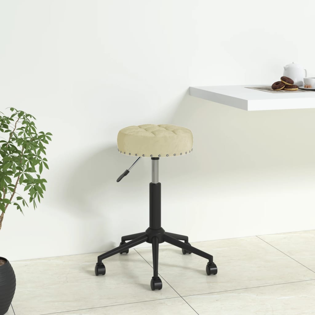 Bürostuhl Drehbar Creme Samt