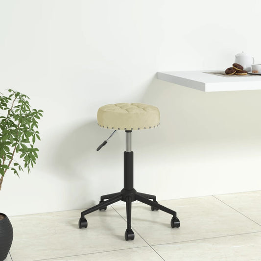 Bürostuhl Drehbar Creme Samt