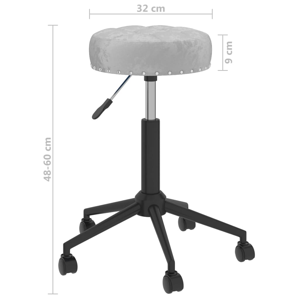 Bürostuhl Drehbar Grau Samt