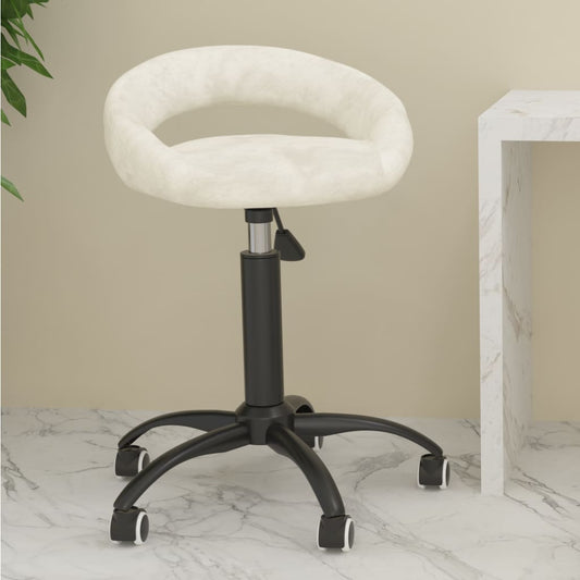 Bürostuhl Drehbar Creme Samt