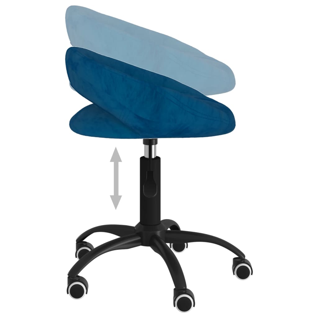 Esszimmerstühle Drehbar 2 Stk. Blau Samt