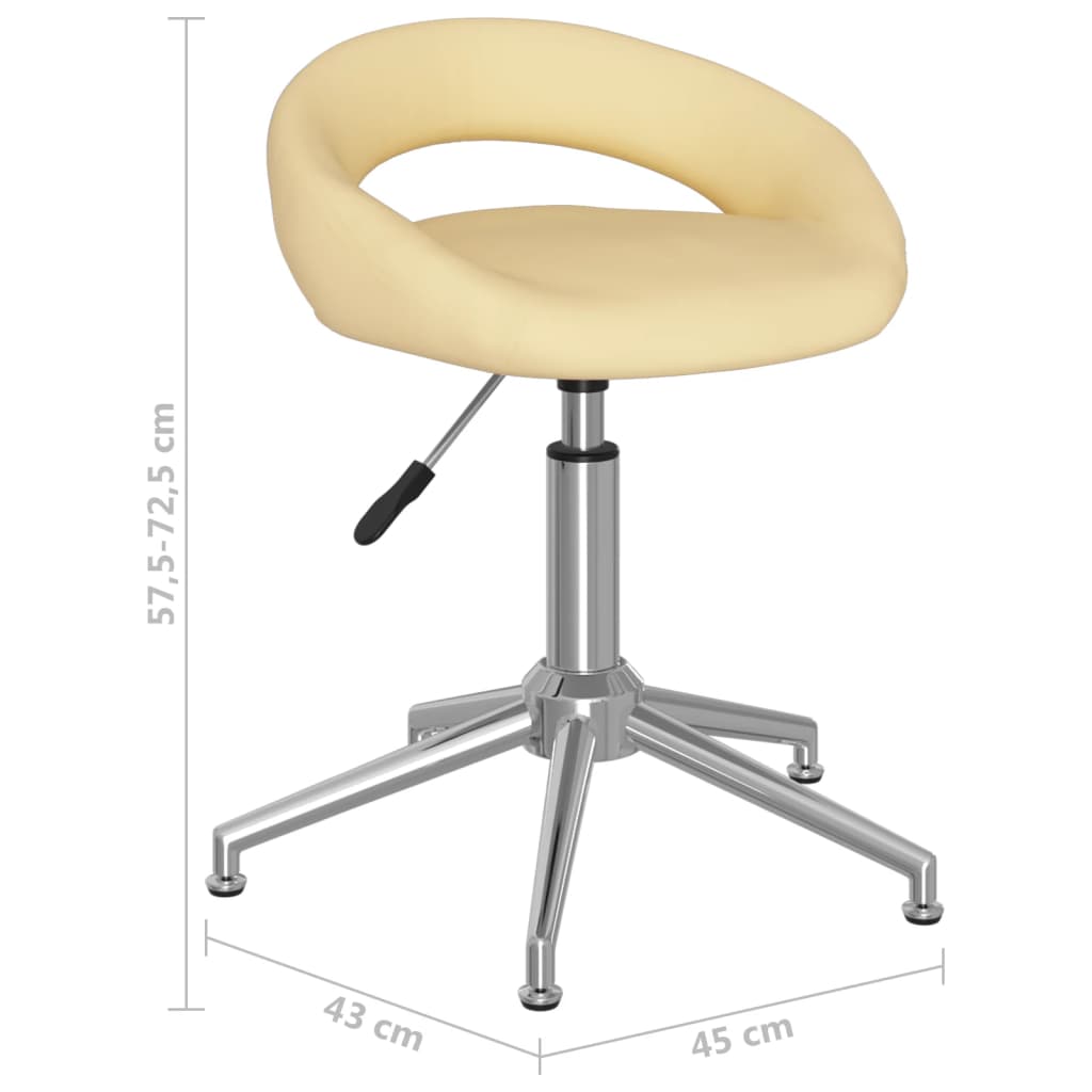 Bürostuhl Drehbar Creme Kunstleder