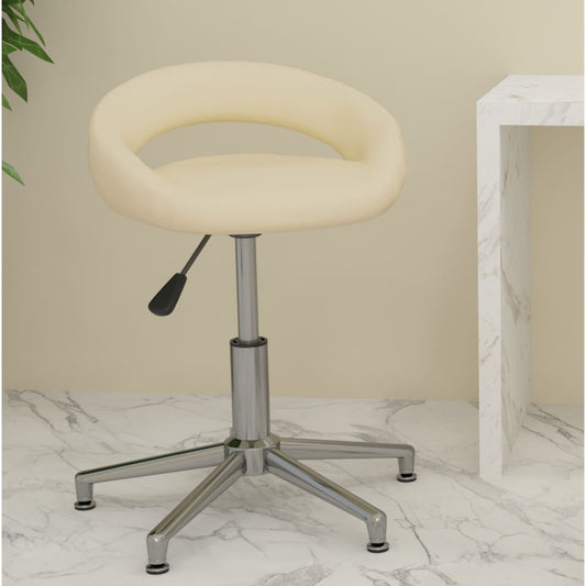Bürostuhl Drehbar Creme Kunstleder