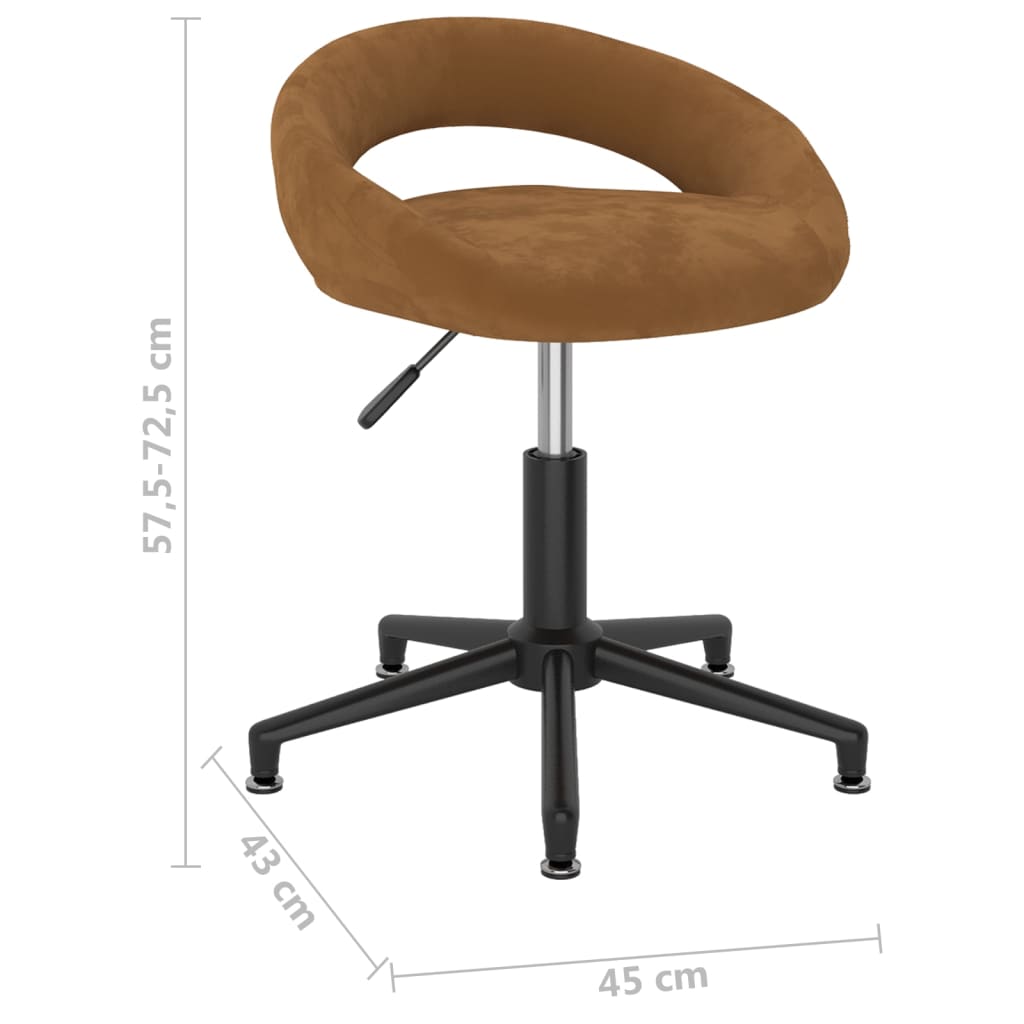 Bürostuhl Drehbar Braun Samt
