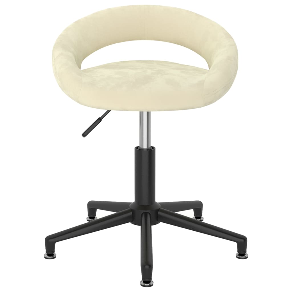 Bürostuhl Drehbar Creme Samt