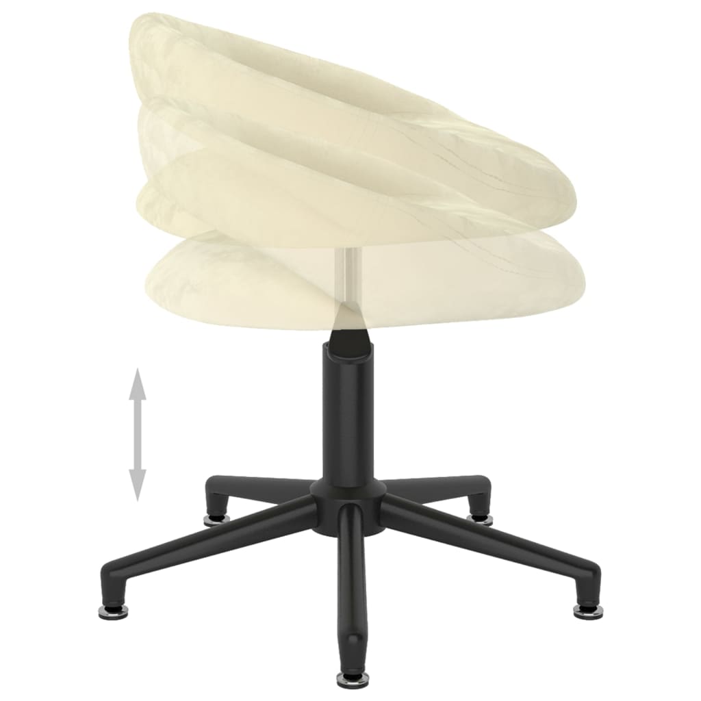 Bürostuhl Drehbar Creme Samt