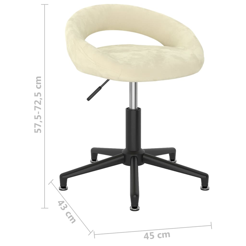 Bürostuhl Drehbar Creme Samt