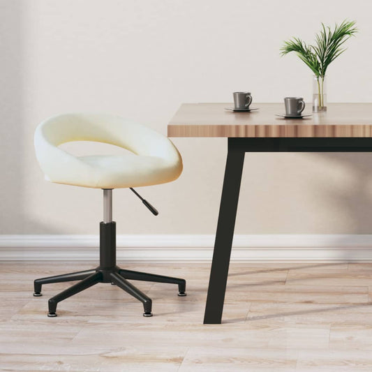 Bürostuhl Drehbar Creme Samt