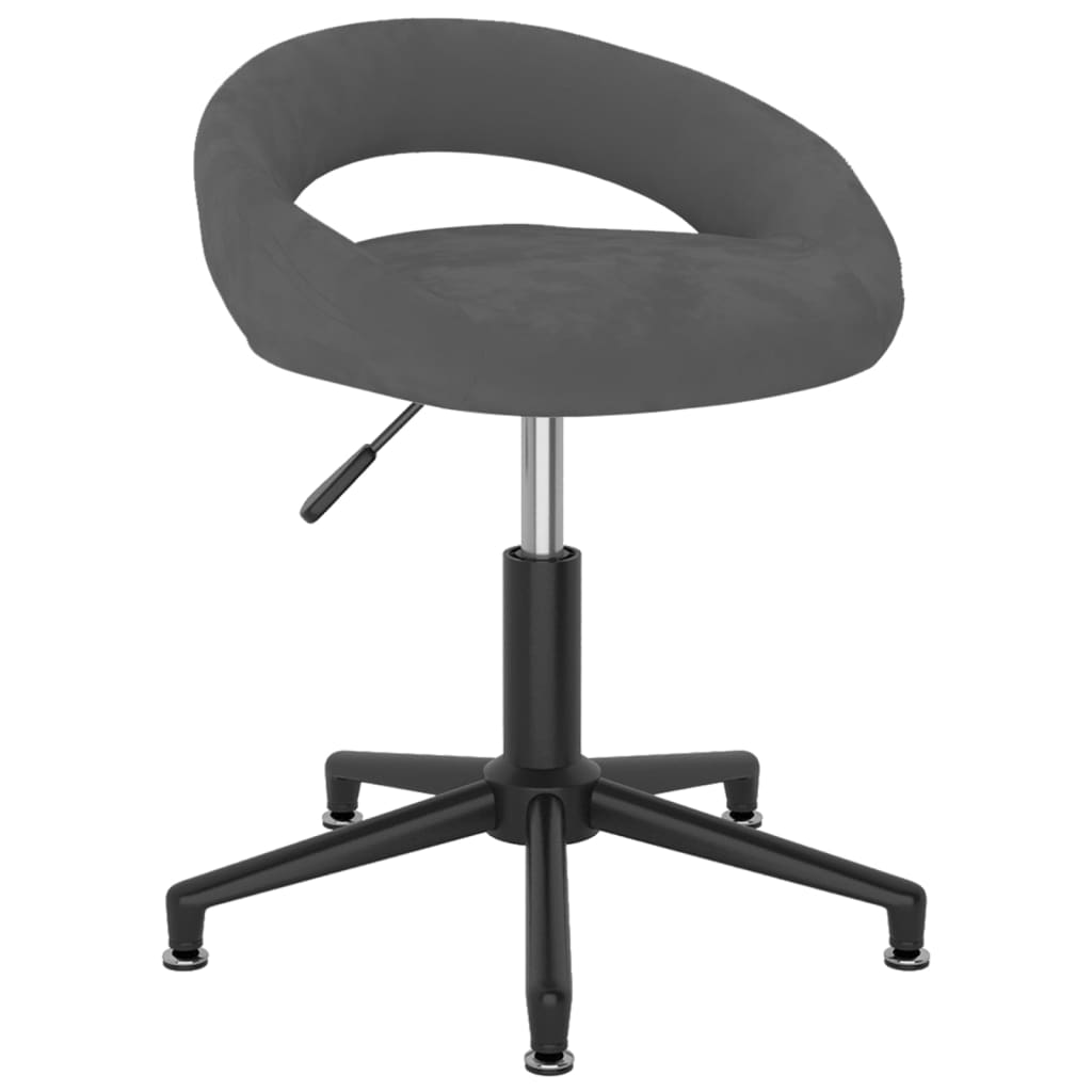 Bürostuhl Drehbar Dunkelgrau Samt