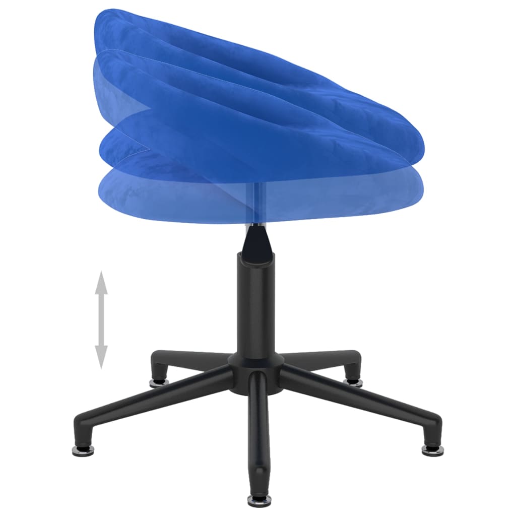 Bürostuhl Drehbar Blau Samt