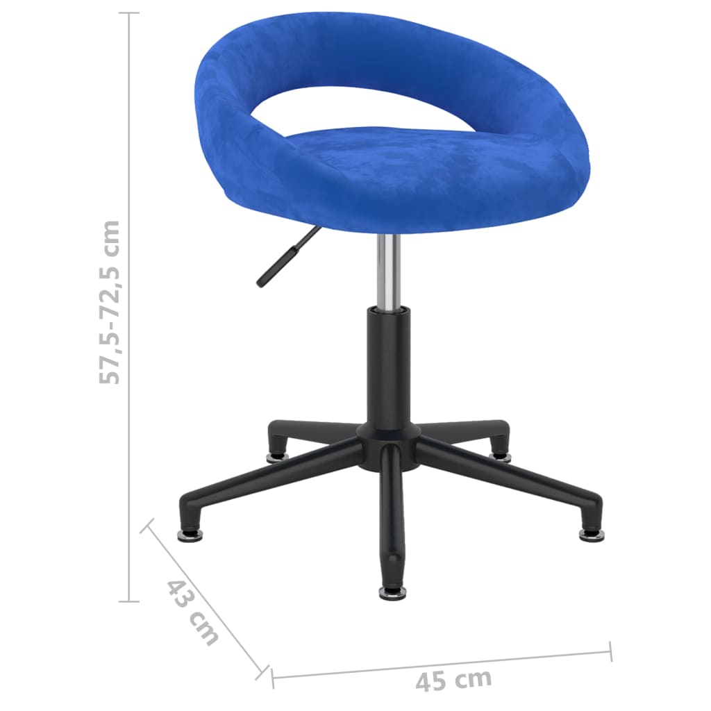 Bürostuhl Drehbar Blau Samt