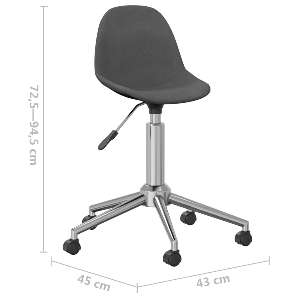 Bürostuhl Drehbar Dunkelgrau Stoff