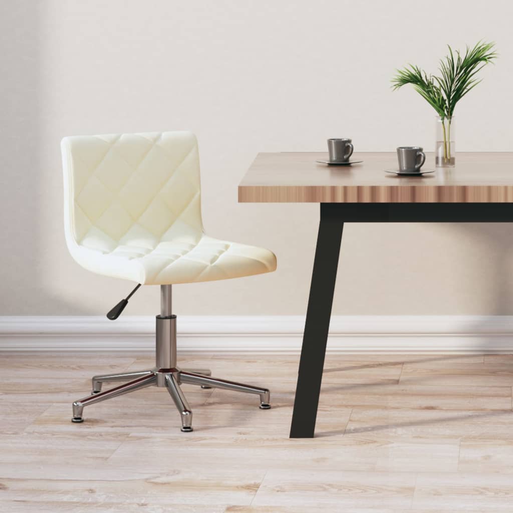 Bürostuhl Drehbar Creme Samt