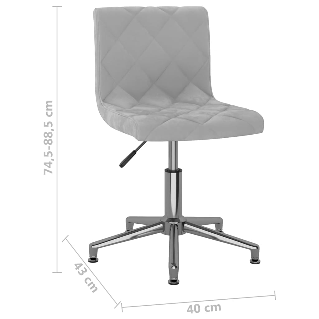 Bürostuhl Drehbar Hellgrau Samt