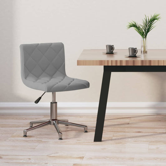 Bürostuhl Drehbar Hellgrau Samt